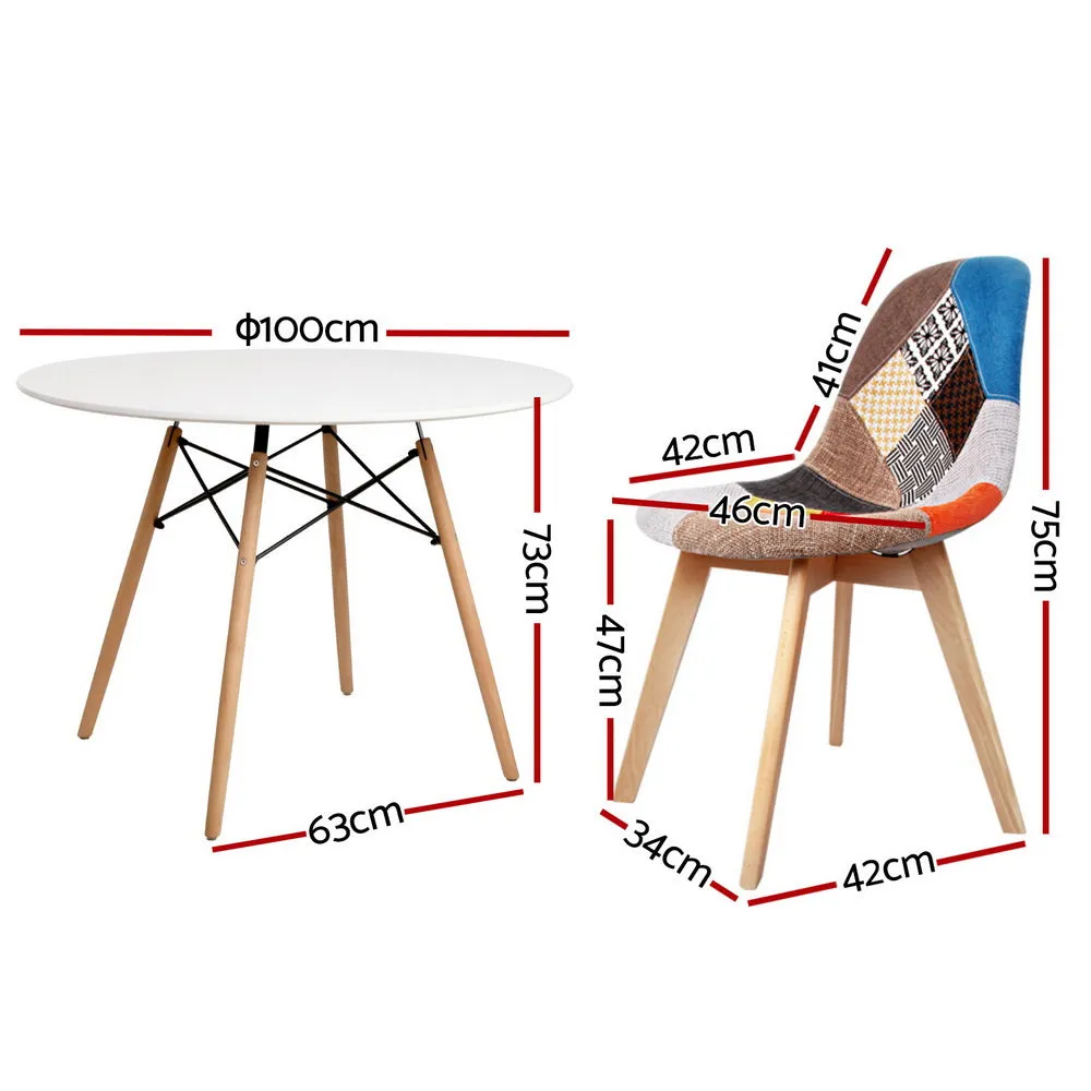 1 Artiss Dining Table and 4 Chairs Set | DSW White