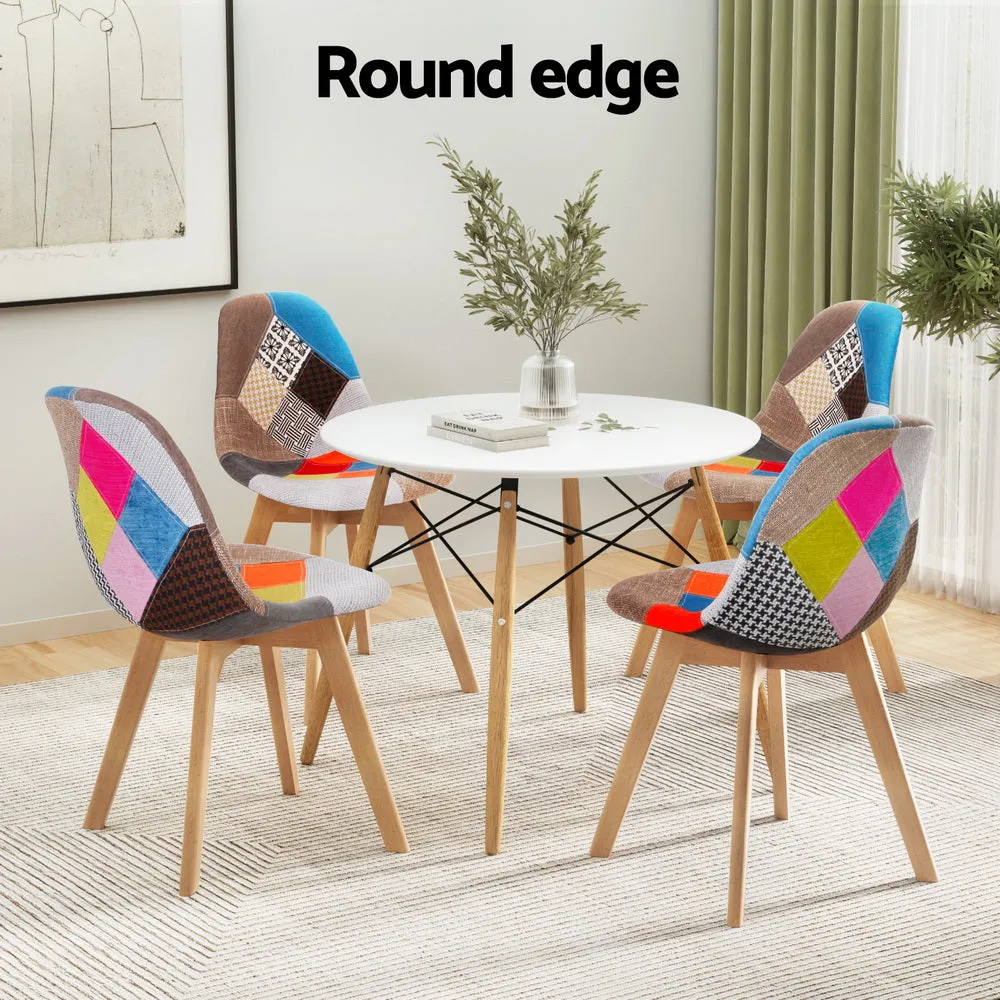 1 Artiss Dining Table and 4 Chairs Set | DSW White