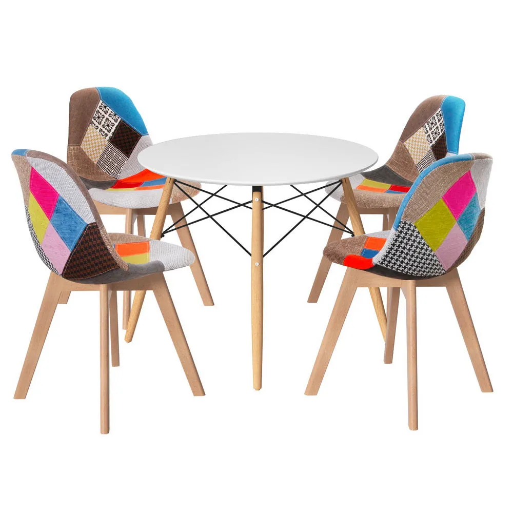 1 Artiss Dining Table and 4 Chairs Set | DSW White