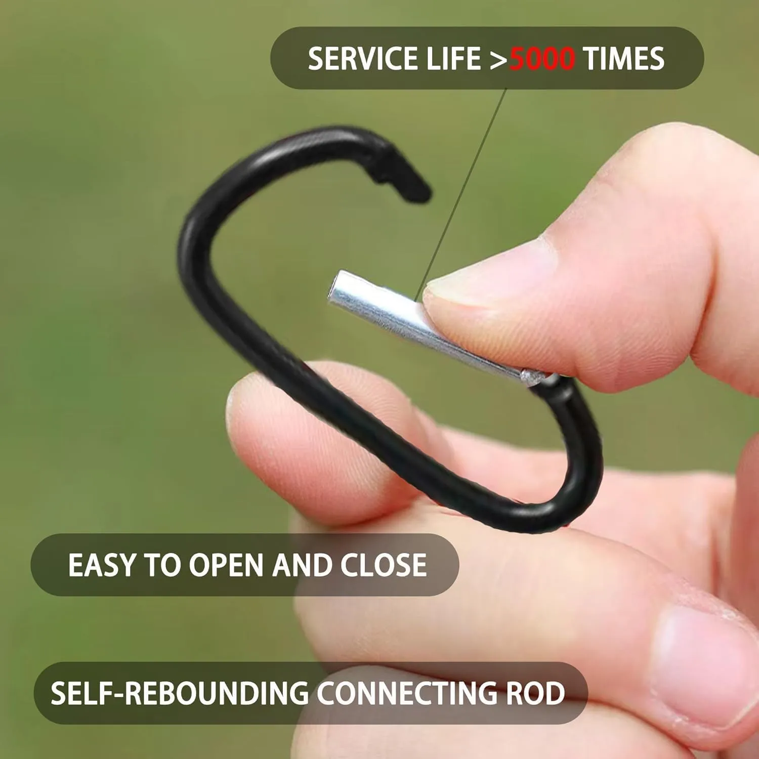 30 Pack Aluminum Carabiner, D Ring Keychain Small Carabiner Clip, Camping, Hanging, Hiking, Dog Leash & Everyday Use