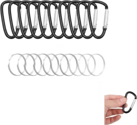 30 Pack Aluminum Carabiner, D Ring Keychain Small Carabiner Clip, Camping, Hanging, Hiking, Dog Leash & Everyday Use