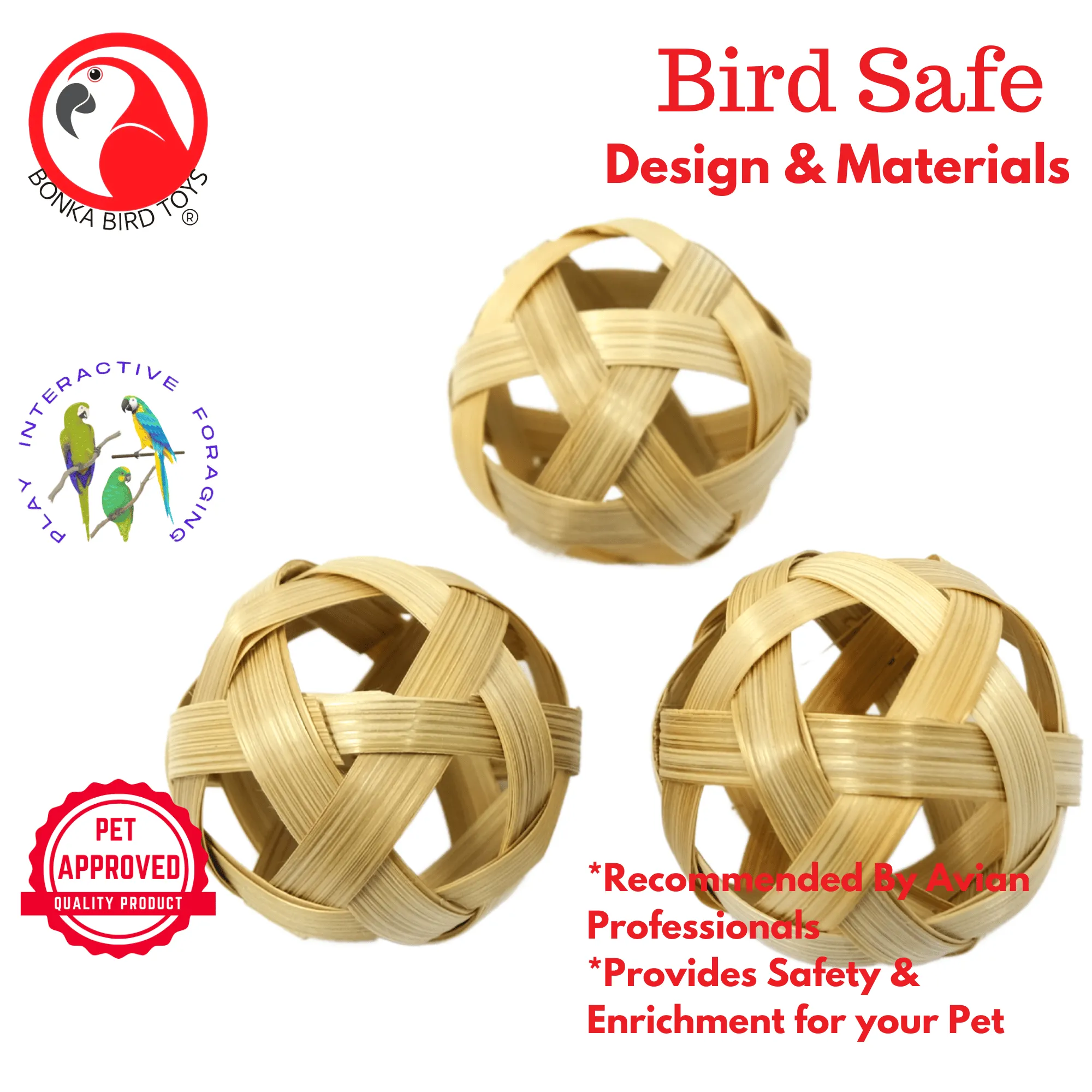 3485 PK3 Natural 3 Inch Bamboo Balls