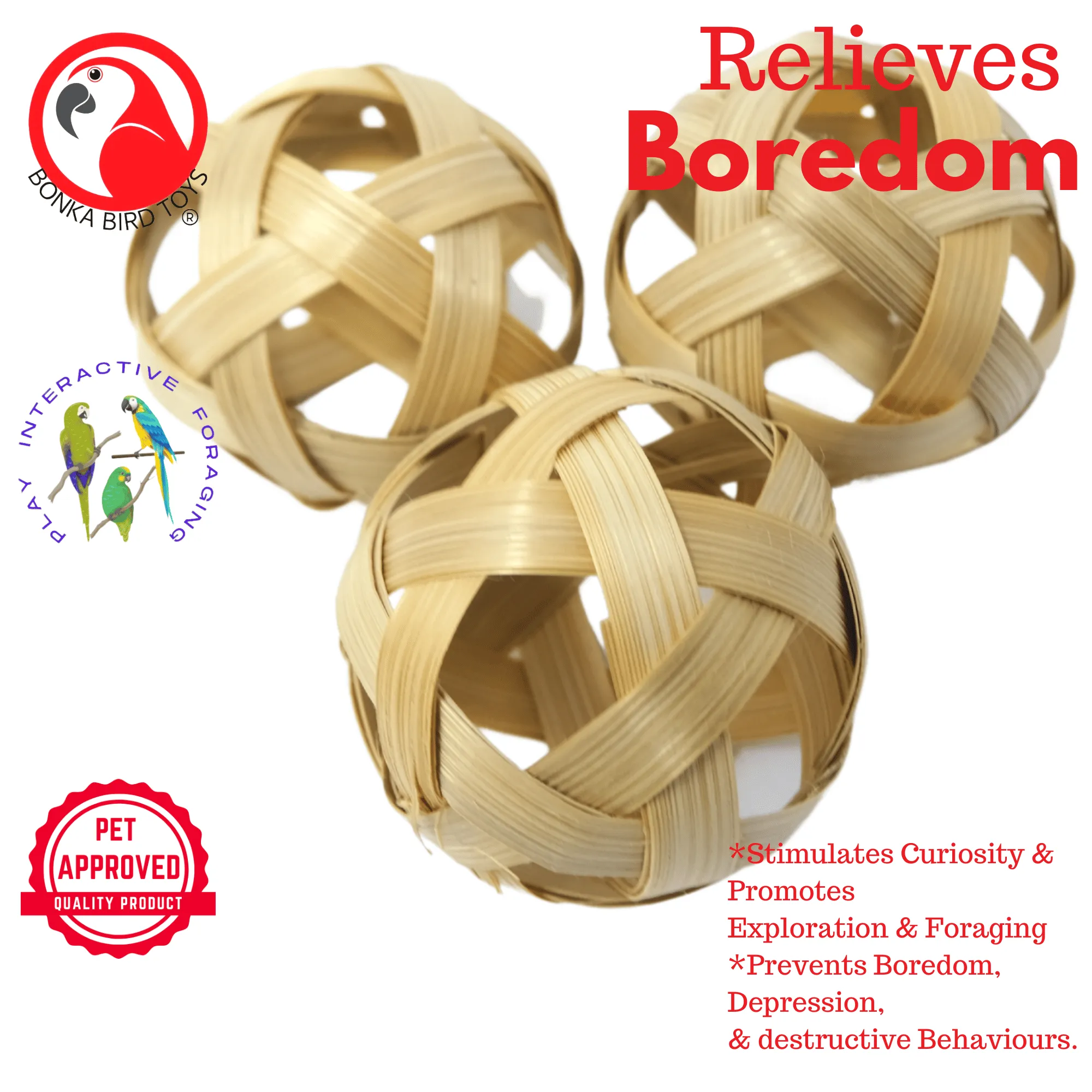 3485 PK3 Natural 3 Inch Bamboo Balls