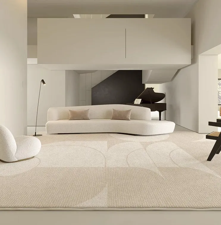 Abstract Contemporary Rugs for Bedroom, Modern Cream Color Rugs for Living Room, Modern Rugs under Sofa, Dining Room Floor Rugs, Modern Rugs for Office