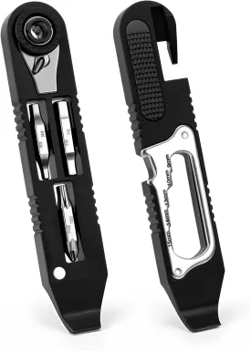 Bike Tire Levers Kit - 14 IN 1 Portable Bike Multitool with Mini Ratchet Wrench, Bike Tire Levers, Cone Wrenches & File Blade for MTB, Road Bicycle