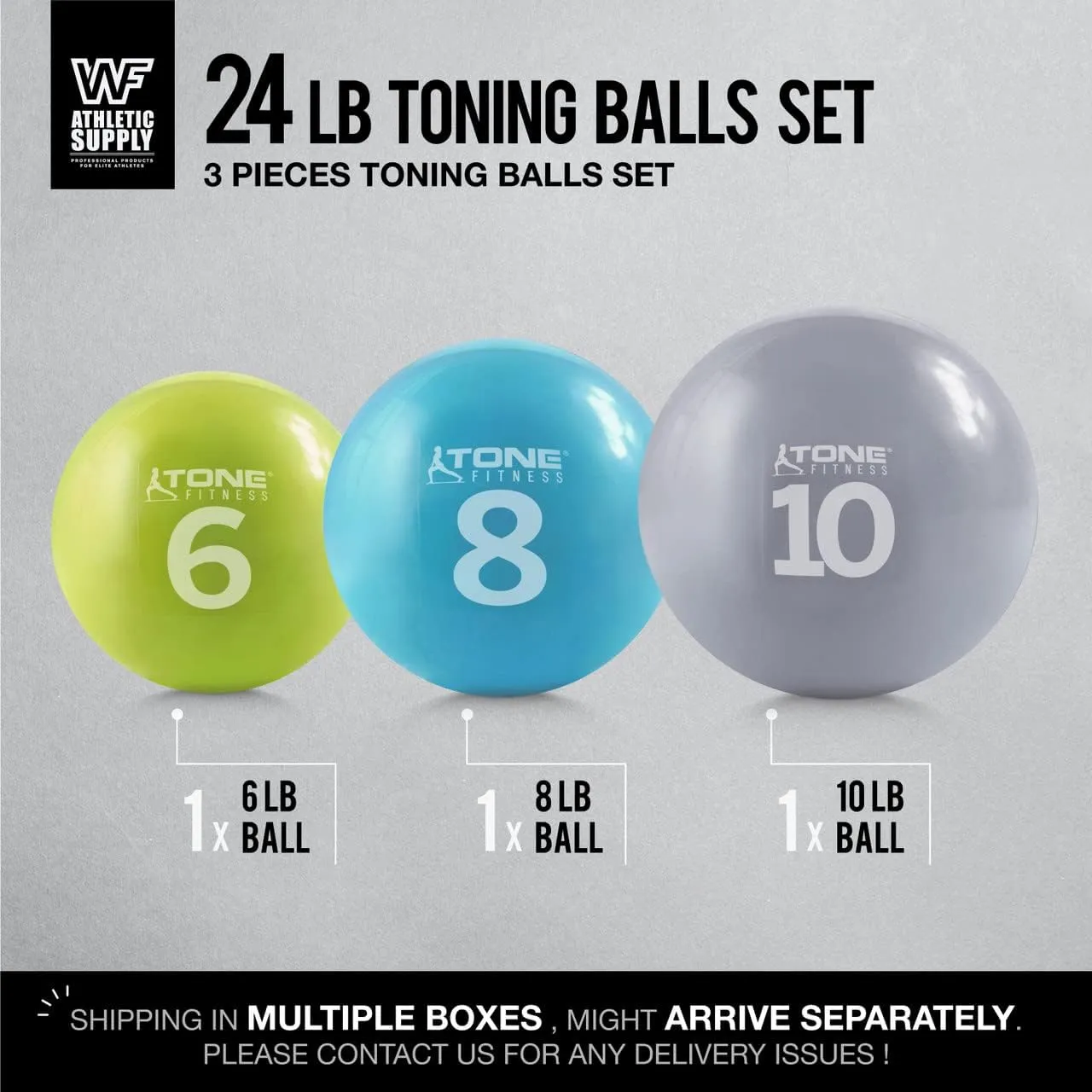 CAPHAUS Soft Weighted Exercise Ball, Weighted Toning Ball, Soft Medicine Balls for Exercise, Yoga, Pilates & Physical Therapy, 6, 8, 10 LB, Option Available in Single, Pair & Set with Rack