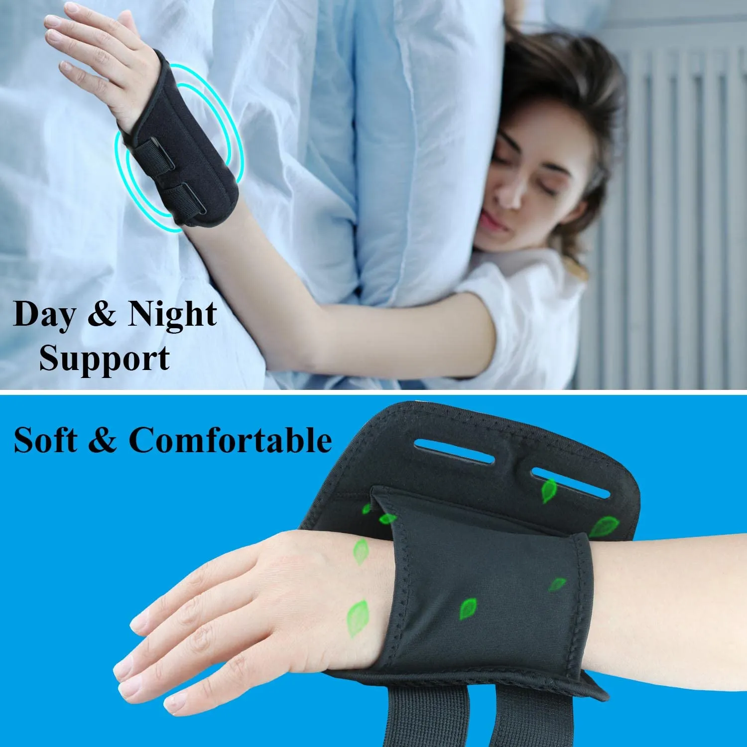 Carpal Tunnel Wrist Brace, Adjustable Wrist Support Brace, Night Wrist Sleep Supports Splints Arm Stabilizer (Left Hand, S/M, Pink)