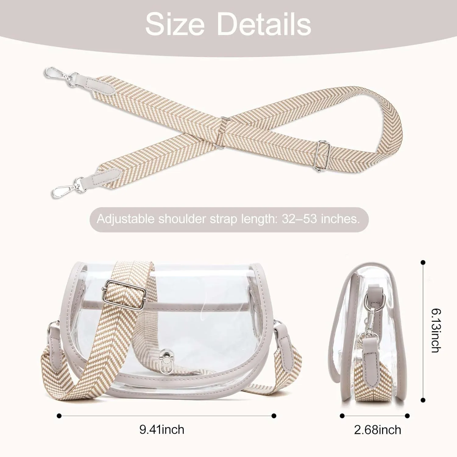 Clear Crossbody Bag Stadium Approved for Womenclear Bags for Stadium Events,clear Purse for Concerts