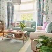 Cosmos Grey Green Ready Made Curtains