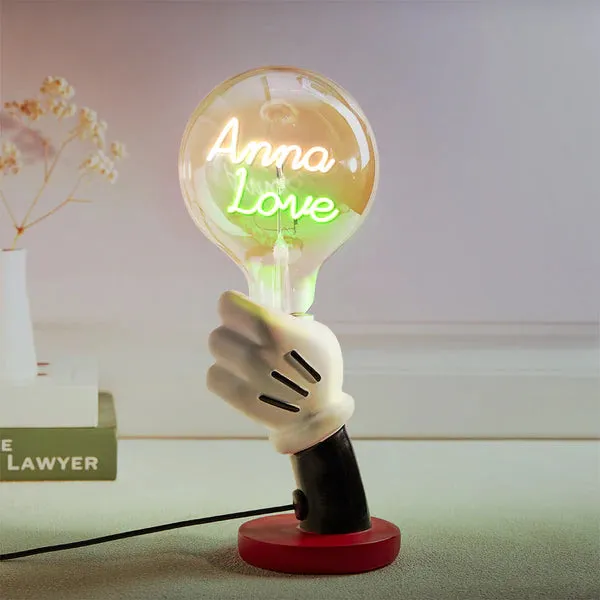 Custom Text Vintage Edison Filament Modeling Lamp Hand Held Base Soft Light Bulbs Decorative Colorful Lights Led