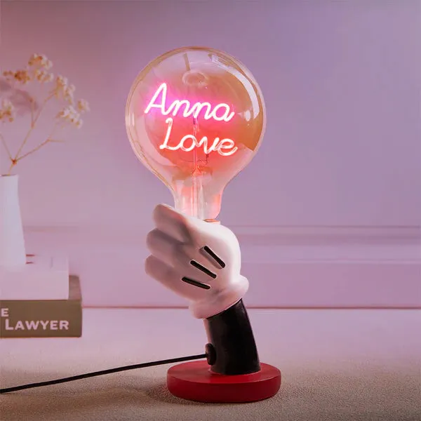 Custom Text Vintage Edison Filament Modeling Lamp Hand Held Base Soft Light Bulbs Decorative Colorful Lights Led