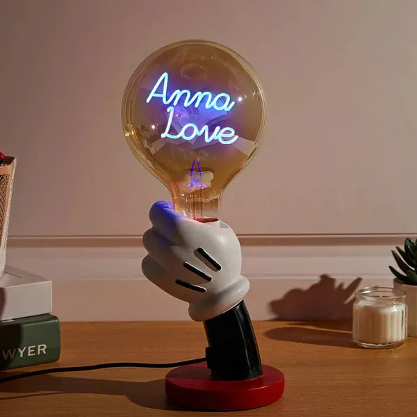Custom Text Vintage Edison Filament Modeling Lamp Hand Held Base Soft Light Bulbs Decorative Colorful Lights Led