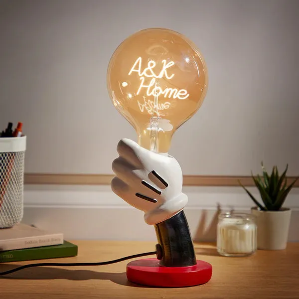 Custom Text Vintage Edison Filament Modeling Lamp Hand Held Base Soft Light Bulbs Decorative Colorful Lights Led