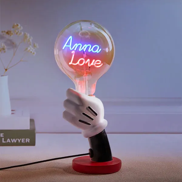 Custom Text Vintage Edison Filament Modeling Lamp Hand Held Base Soft Light Bulbs Decorative Colorful Lights Led