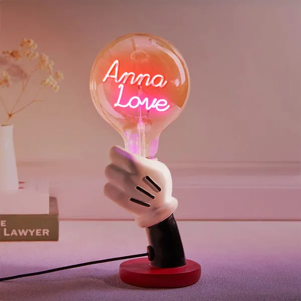 Custom Text Vintage Edison Filament Modeling Lamp Hand Held Base Soft Light Bulbs Decorative Colorful Lights Led