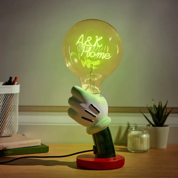 Custom Text Vintage Edison Filament Modeling Lamp Hand Held Base Soft Light Bulbs Decorative Colorful Lights Led