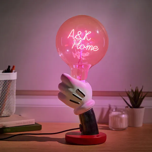 Custom Text Vintage Edison Filament Modeling Lamp Hand Held Base Soft Light Bulbs Decorative Colorful Lights Led