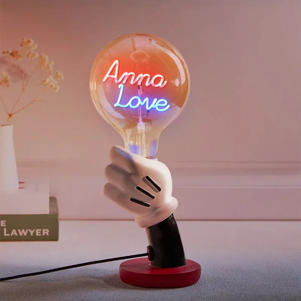 Custom Text Vintage Edison Filament Modeling Lamp Hand Held Base Soft Light Bulbs Decorative Colorful Lights Led