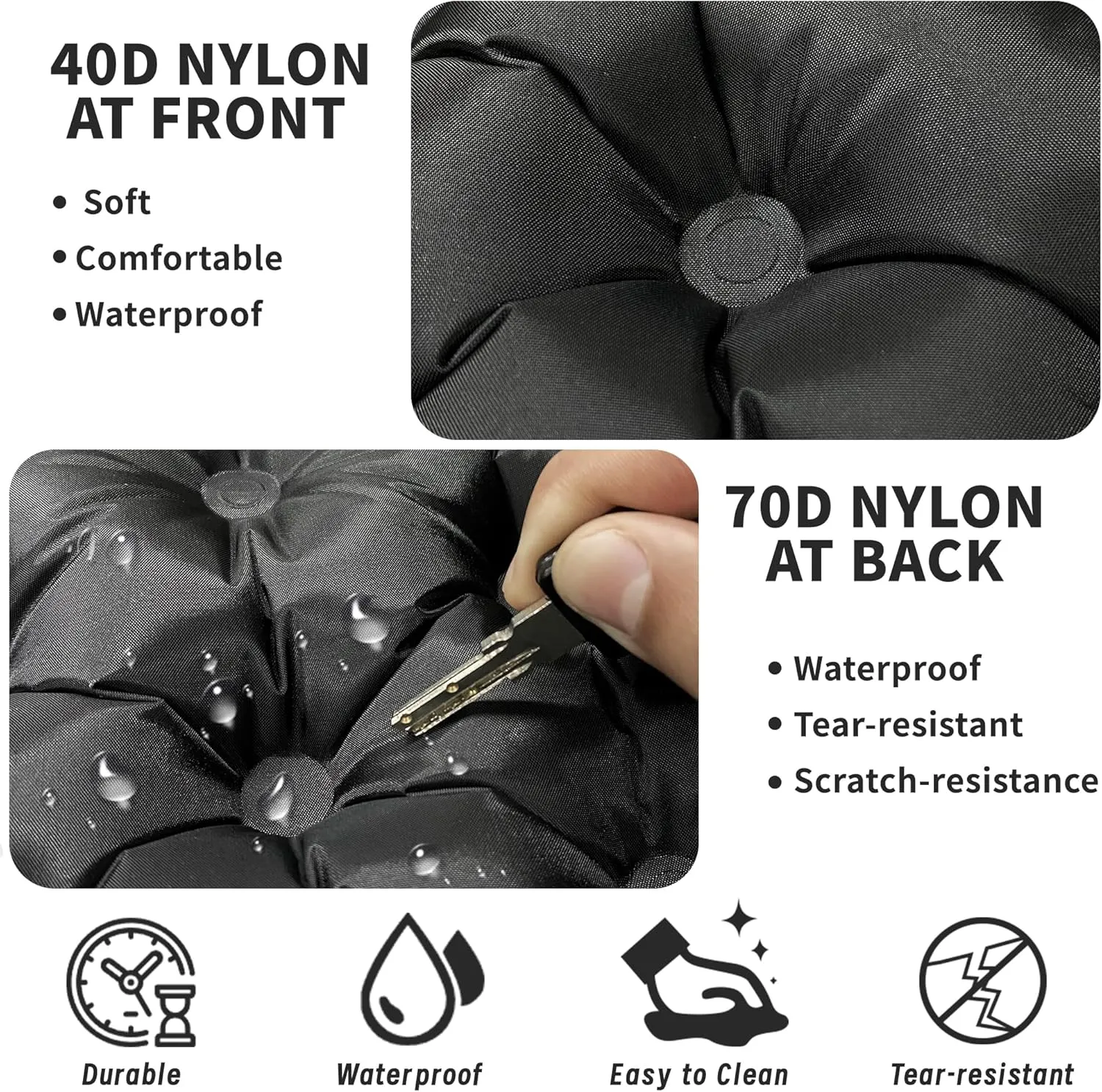 Eulant Lightweight Inflatable Air Seat Cushion - Portable Travel Cushion, Suitable for Camping, Hiking, Climbing, Bleacher, Home and Office