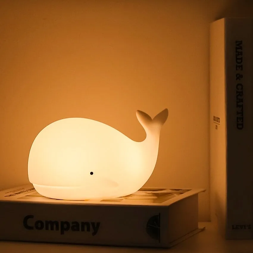 Friendly Kawaii Whale LED Night Light