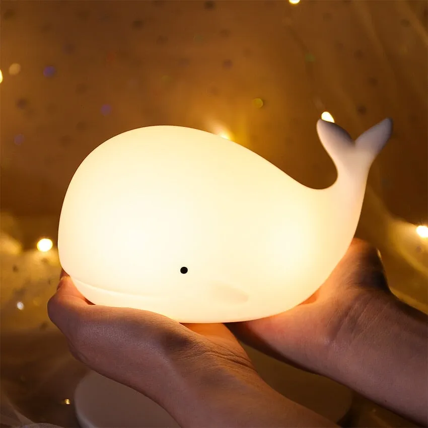 Friendly Kawaii Whale LED Night Light