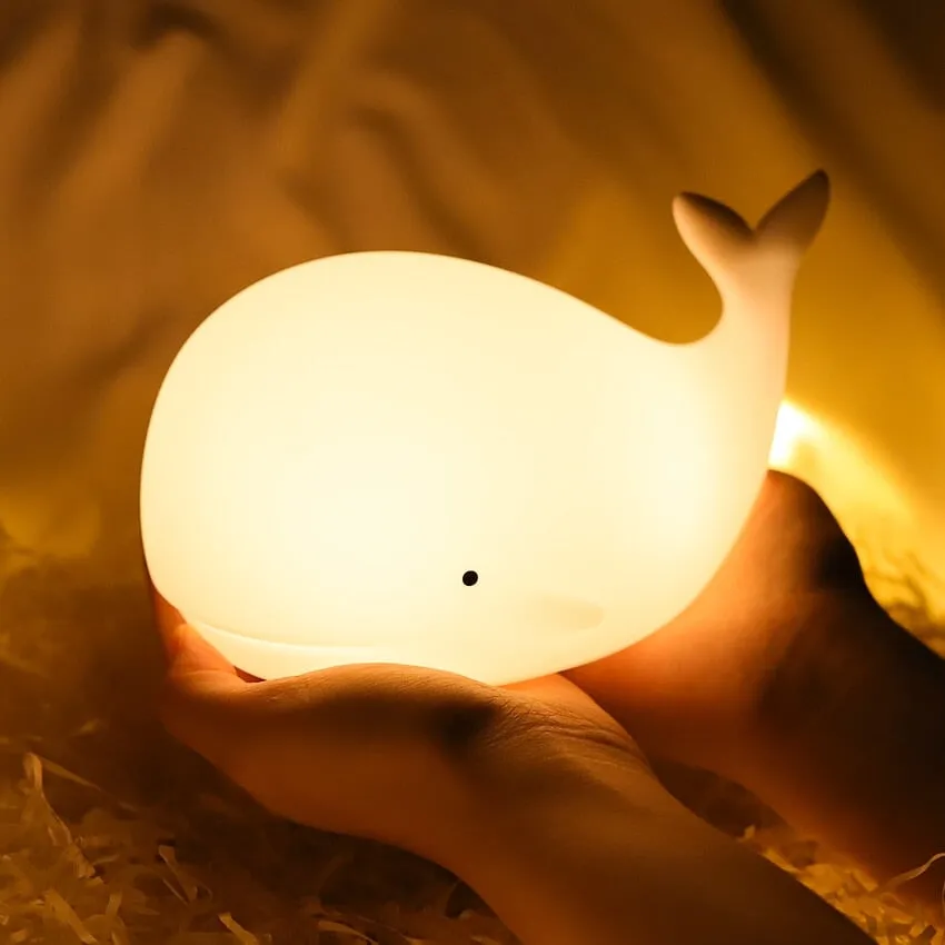 Friendly Kawaii Whale LED Night Light