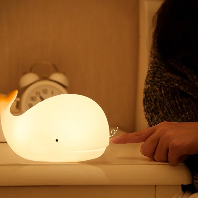Friendly Kawaii Whale LED Night Light