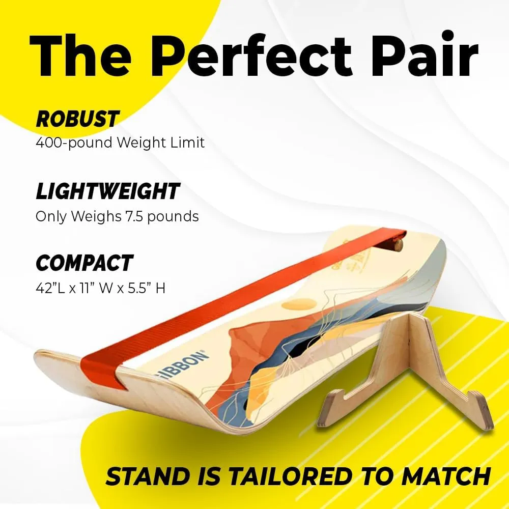 GIBBON GiBoard Balance Board Kids & Adults - Slack Board Workout Equipment Home Gym Training - Wooden Balance Boards for Adults Trainer - Standing Desk Exercise - Yoga, Agility, Pilates, Core & More