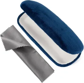 Hard Shell Eyeglass Case, Classic Portable Glasses Case with Cleaning Cloth