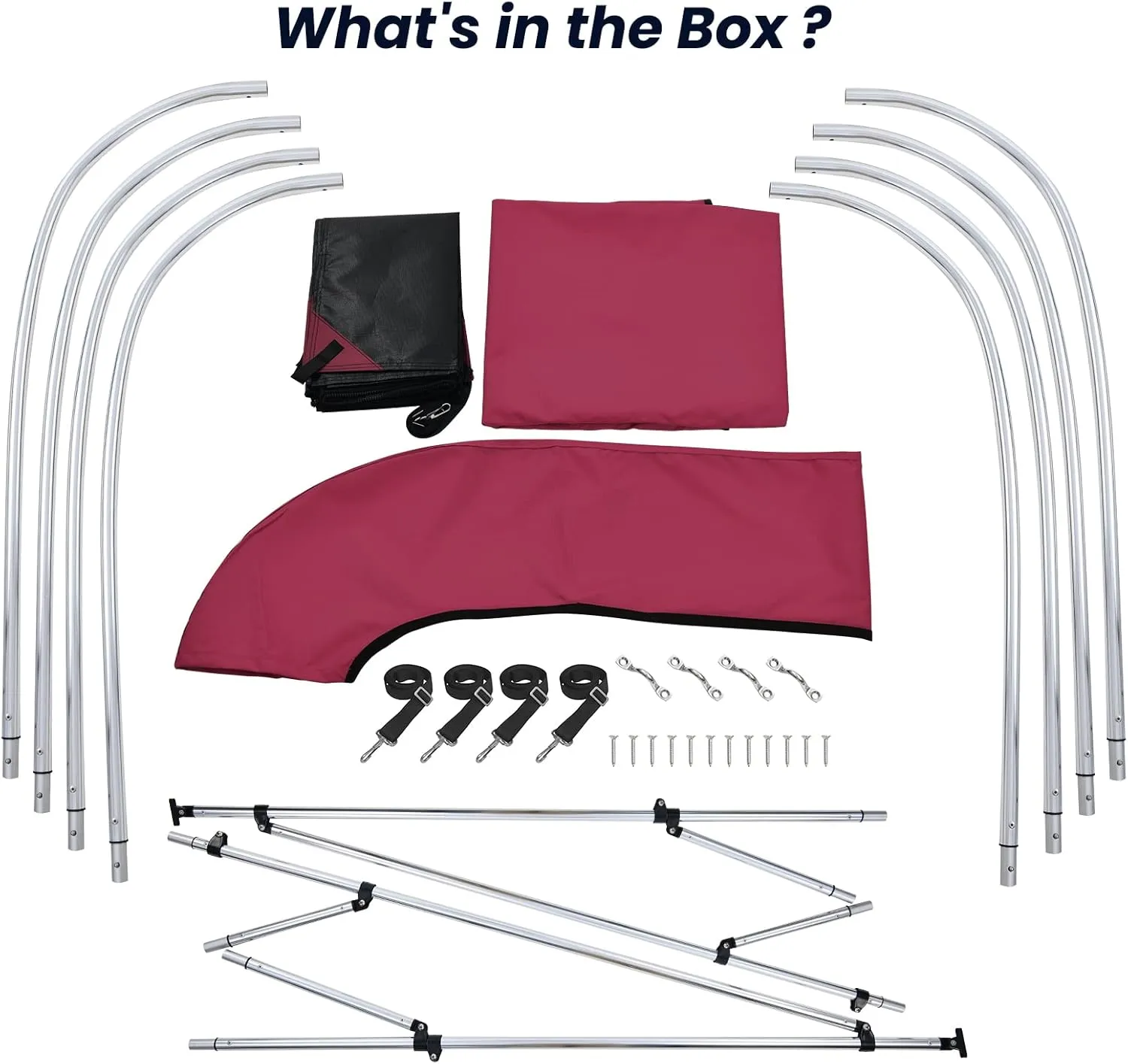 KAKIT 3 4 Bow Bimini Tops for Boats with Mesh Sides Heavy Duty Cover Adjustable 4 Straps Zippered Storage Boot