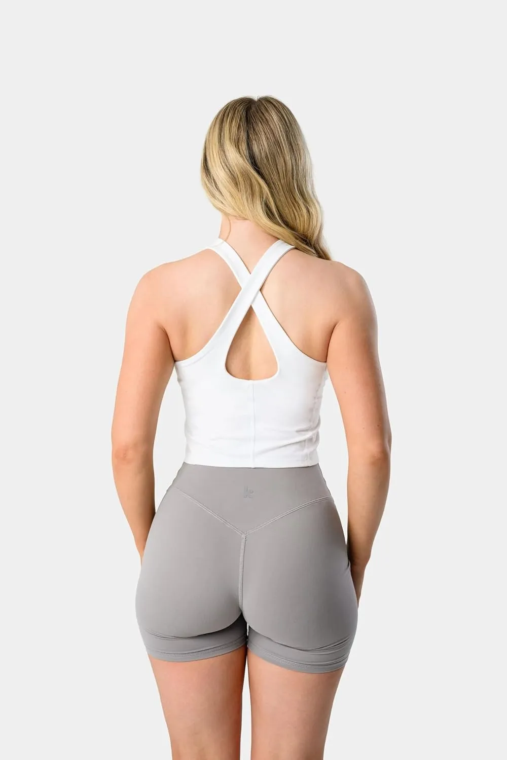 Kamo Fitness Ellyn Tank Top Crop Sports Bra for Women Soft Padded Built-in Bra Longline Yoga Running Workout