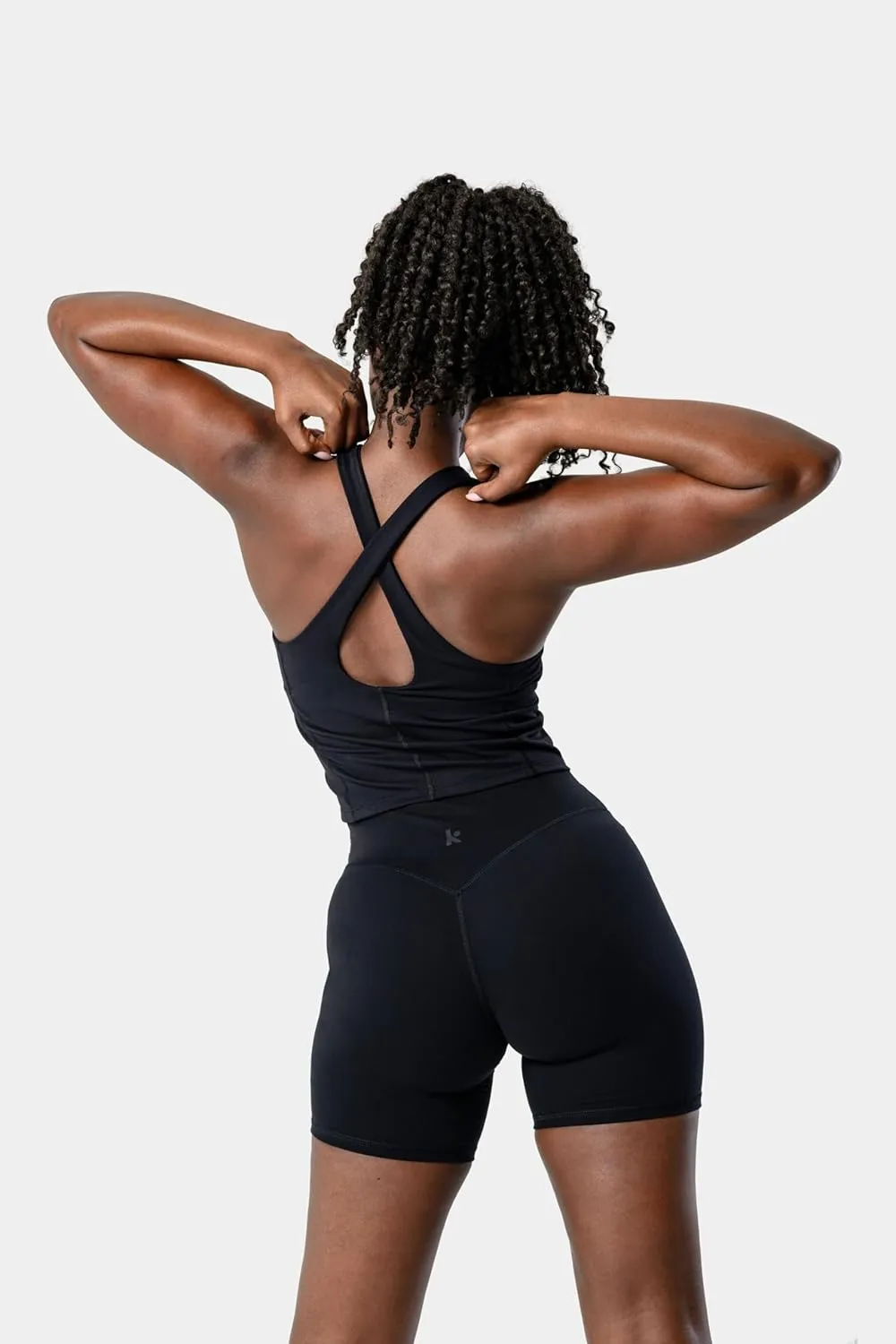 Kamo Fitness Ellyn Tank Top Crop Sports Bra for Women Soft Padded Built-in Bra Longline Yoga Running Workout