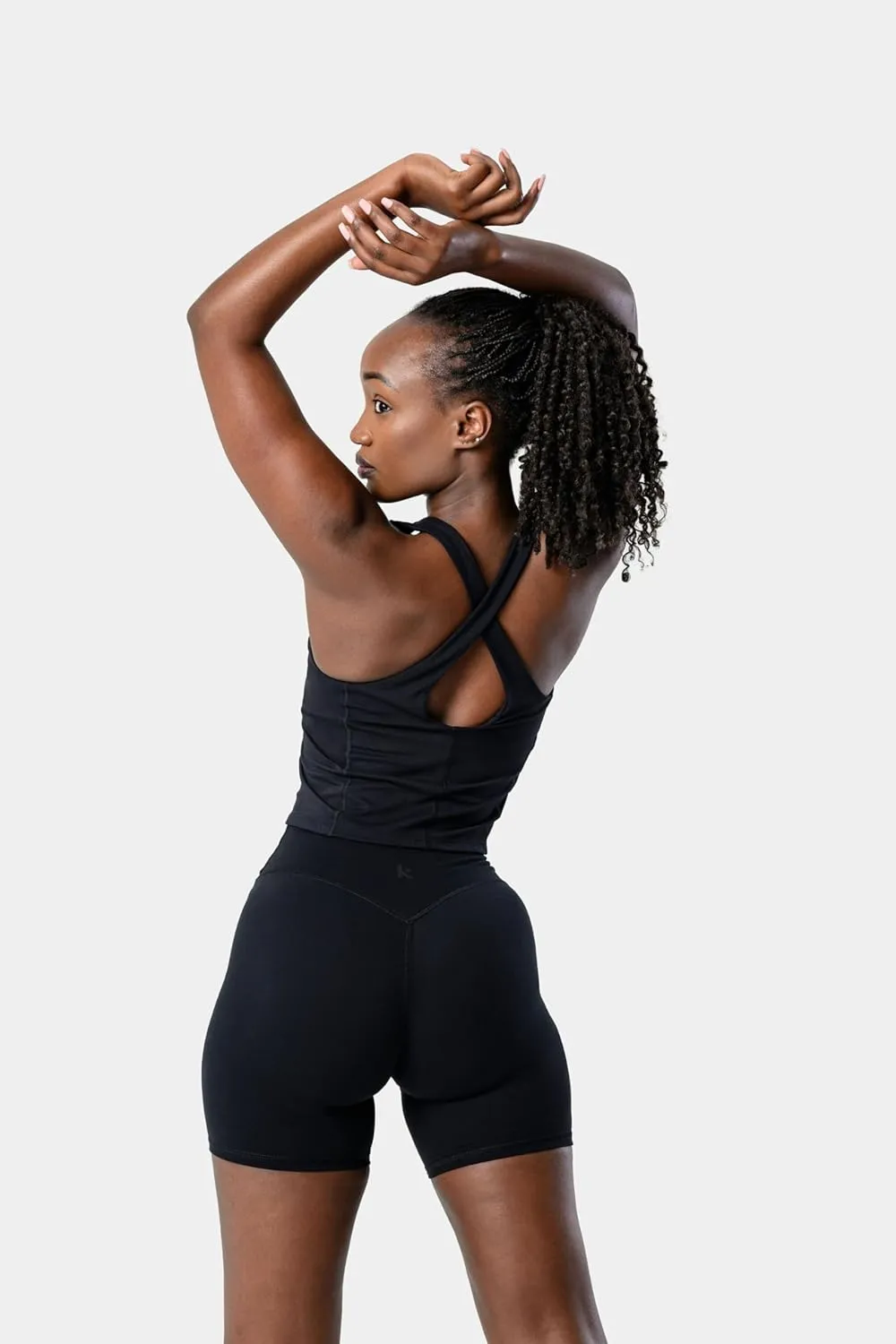 Kamo Fitness Ellyn Tank Top Crop Sports Bra for Women Soft Padded Built-in Bra Longline Yoga Running Workout