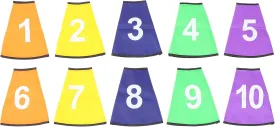 Kisangel 10pcs Logo Bucket Protective Sleeve Circle Spots for Kids Soccer Flexible Cone Colorful Rug Cones Rugs for Kids Sign Cone Sleeve Polyester Cloth Bucket Lid Outdoor Child