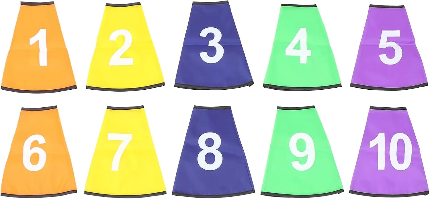 Kisangel 10pcs Logo Bucket Protective Sleeve Circle Spots for Kids Soccer Flexible Cone Colorful Rug Cones Rugs for Kids Sign Cone Sleeve Polyester Cloth Bucket Lid Outdoor Child