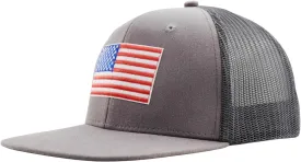 Men's American Flag Trucker Hat(M,L,XL,XXL),Adjustable Snapback Mesh Flat Brim Baseball Caps