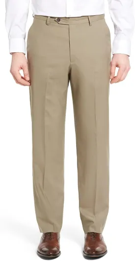 Men's Classic Fit Flat Front Dress Pants Expandable Waist Wrinkle Free Suit Pants for Men