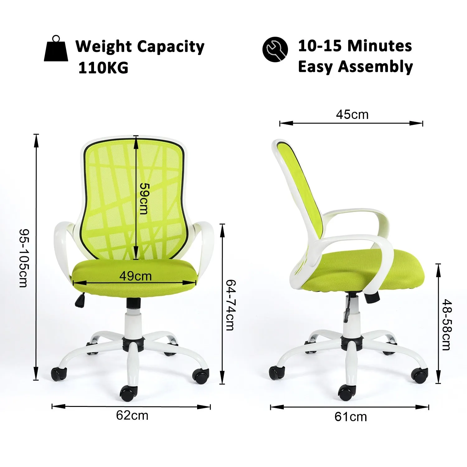 Mesh Office Chairs Ergonomic Swivel Computer Desk Chairs - HomyCasa