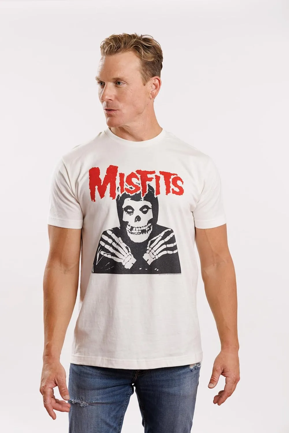 Misfits T Shirt Skull Crossed Arms Mens Short Sleeve T Shirts Classic Rock Vintage Style Graphic Tees