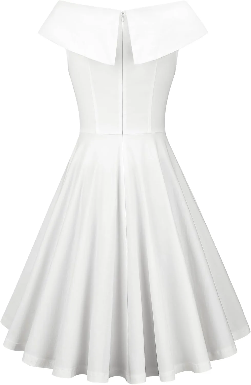 MUXXN Women's 1950s Retro Vintage Sleeveless V Neck Midi Cocktail Swing Dress