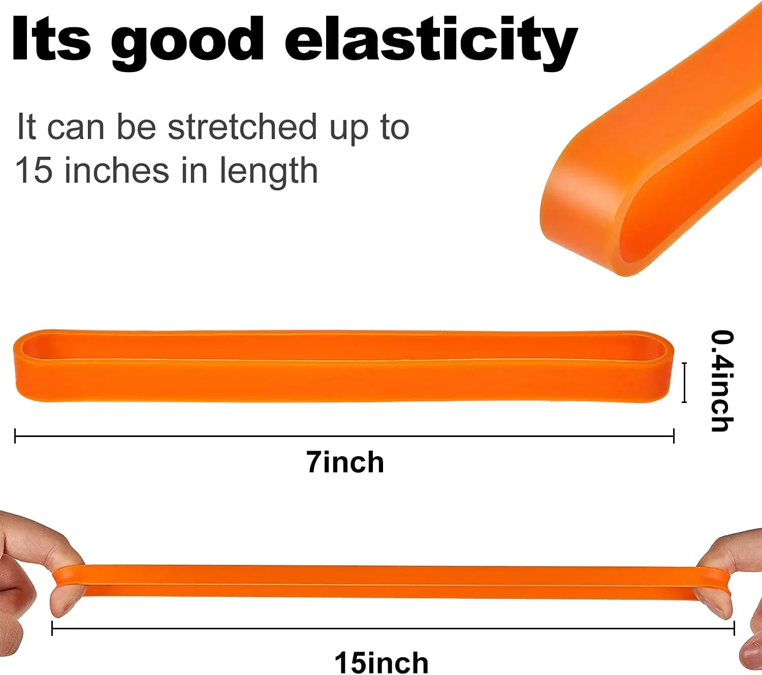 Outus 10 Pieces Large Silicone Rubber Bands 7 Inch Elastic Wrapping Extra Large Rubber Bands for Notebook Office Outdoor Gear Gifts Packing Christmas(Standard Resilience)