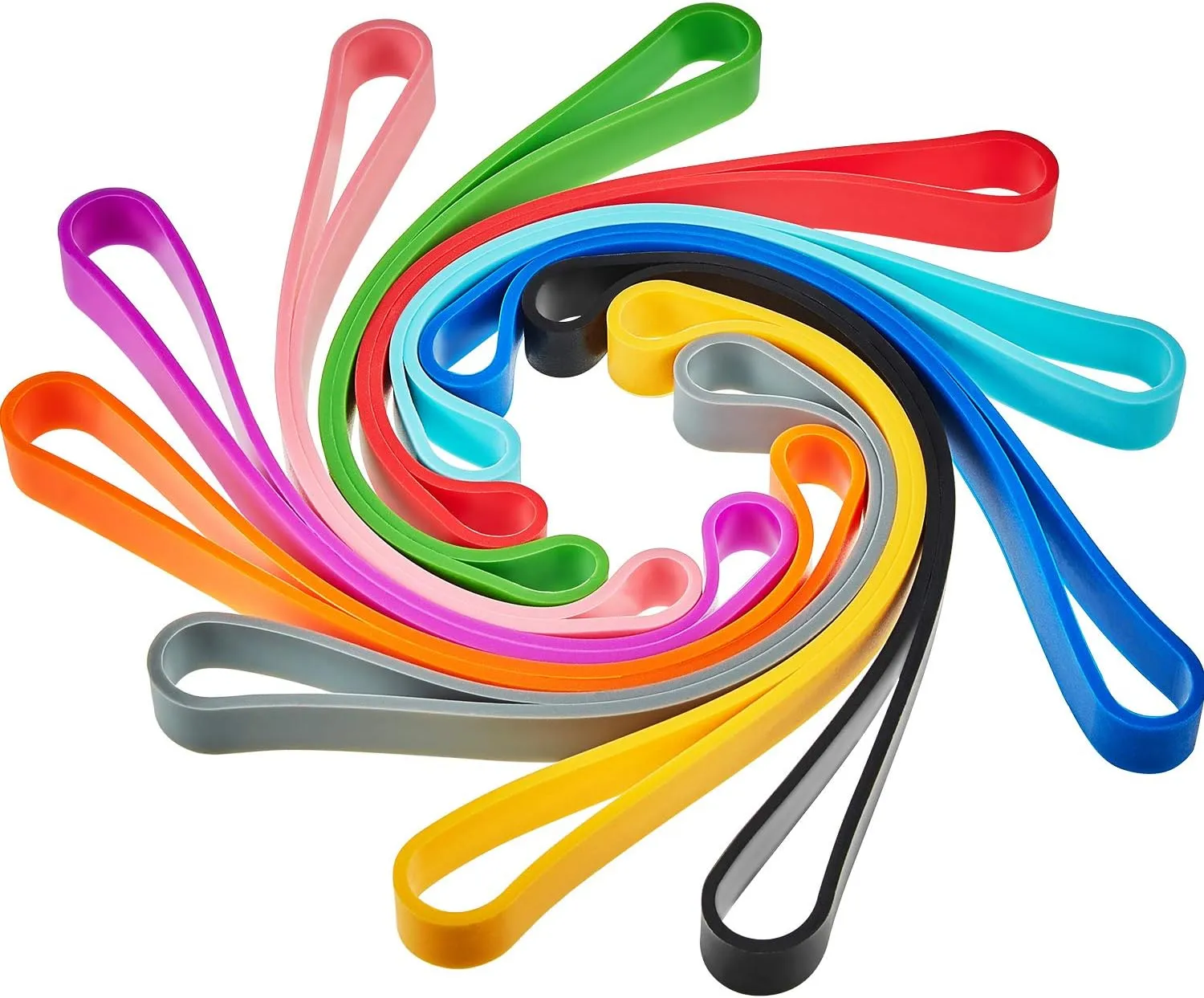 Outus 10 Pieces Large Silicone Rubber Bands 7 Inch Elastic Wrapping Extra Large Rubber Bands for Notebook Office Outdoor Gear Gifts Packing Christmas(Standard Resilience)
