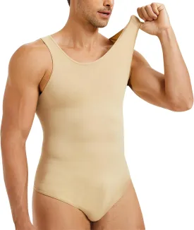 TAILONG Mens Shapewear Tummy Control Full Body Shaper Compression Slimming Bodysuit Sleeveless Undershirts Fajas Para Hombres
