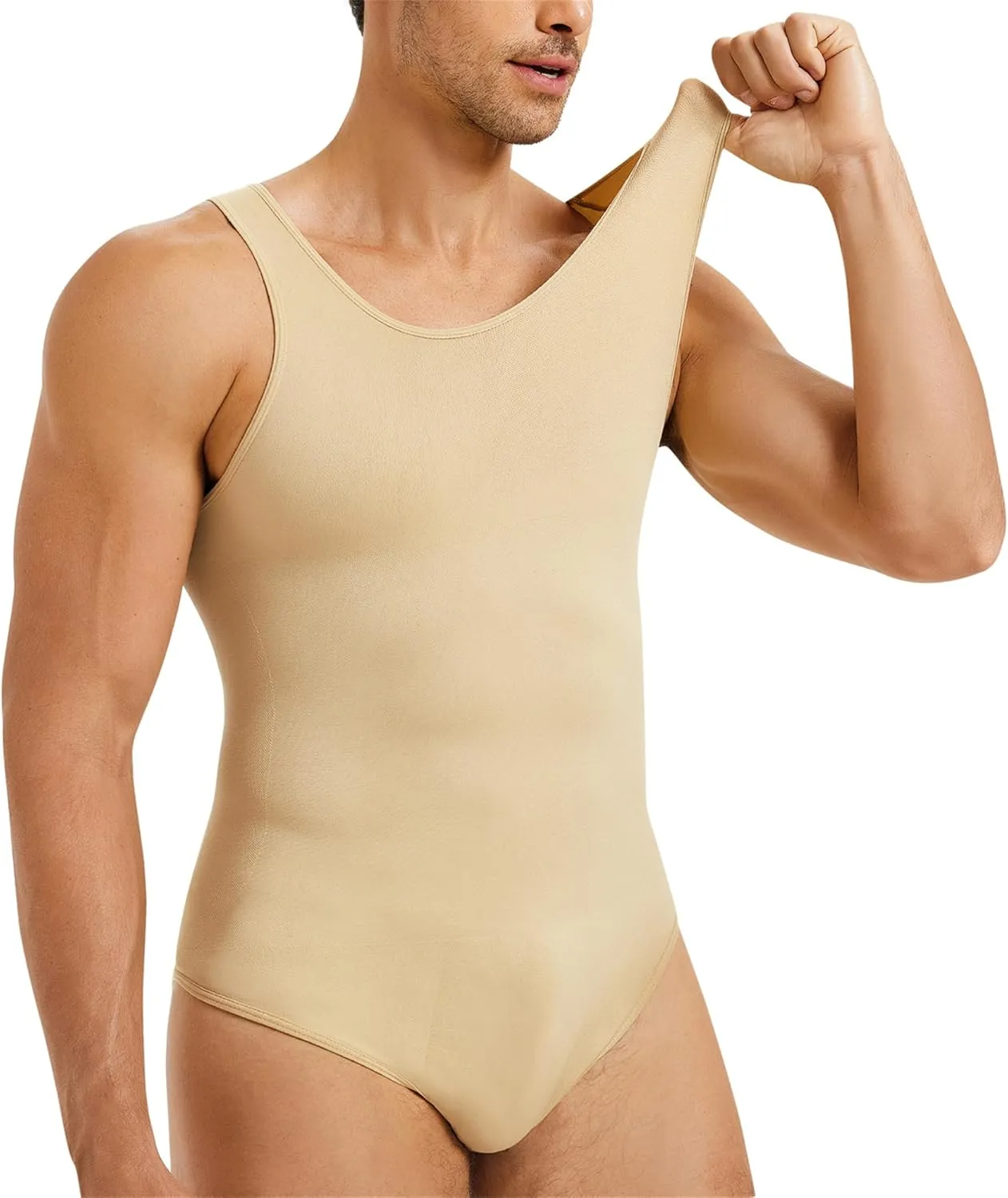 TAILONG Mens Shapewear Tummy Control Full Body Shaper Compression Slimming Bodysuit Sleeveless Undershirts Fajas Para Hombres