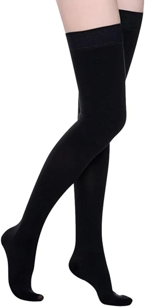 Thigh High Compression Socks, Firm Support 20-30 mmHg Gradient Compression Stockings with Silicone Band. Treatment for Runnin
