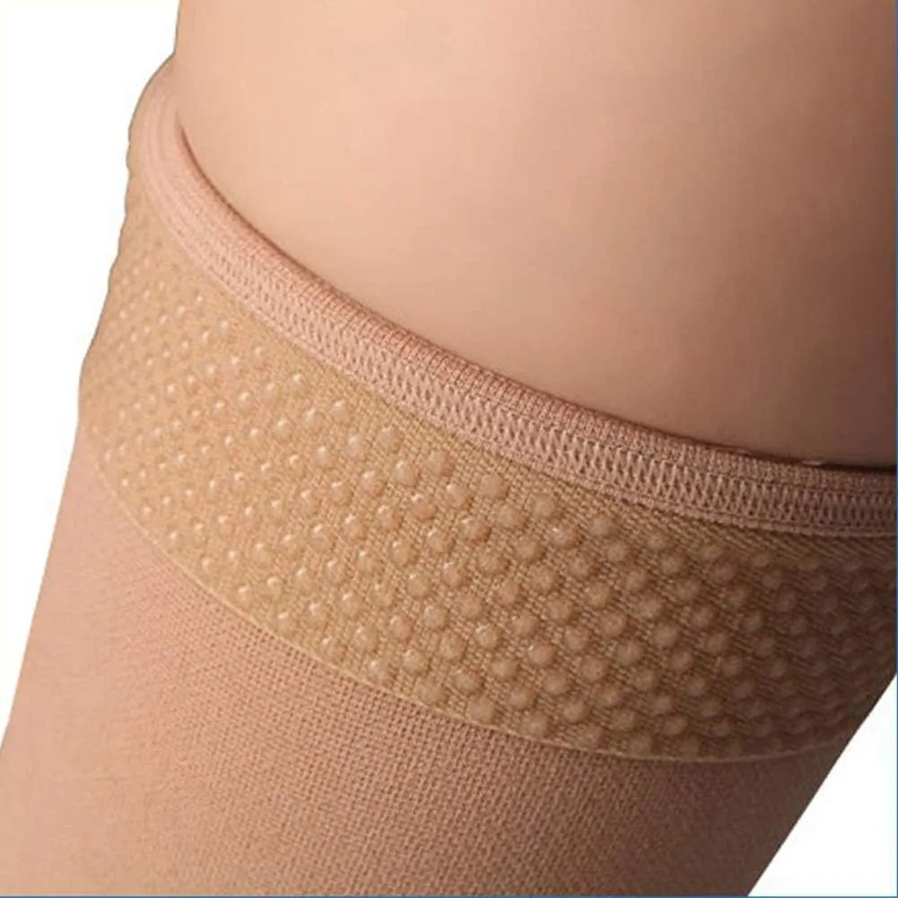 Thigh High Compression Socks, Firm Support 20-30 mmHg Gradient Compression Stockings with Silicone Band. Treatment for Runnin