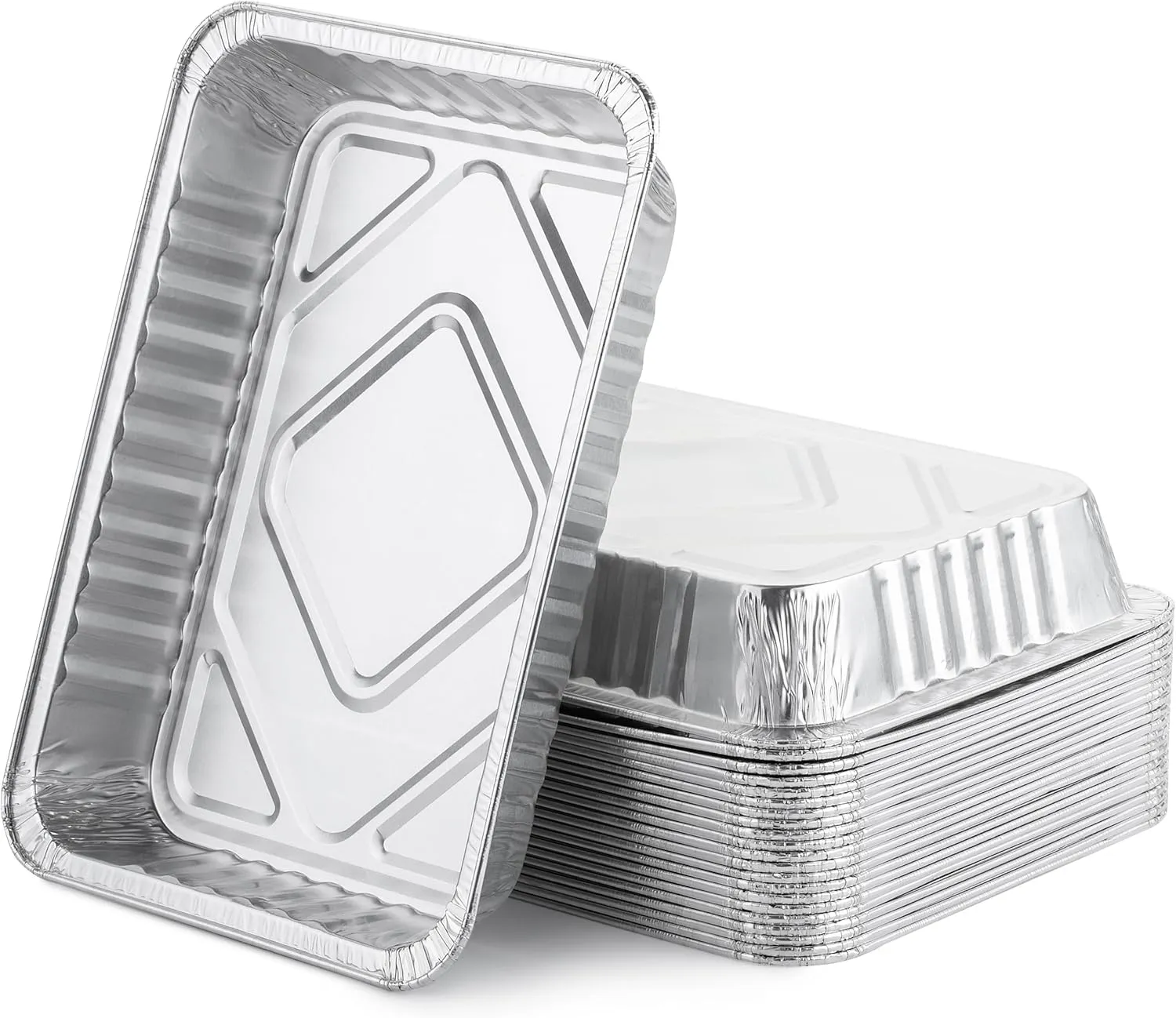 UNCO- Grill Drip Pans Aluminum, 7.5x5, 22 pcs, Compatible with Weber Spirit Series, Genesis Series, Q Series Grills, Drip Pan Liners, Grease Pan Liner, Grill Drip Pans for Outdoor Grill